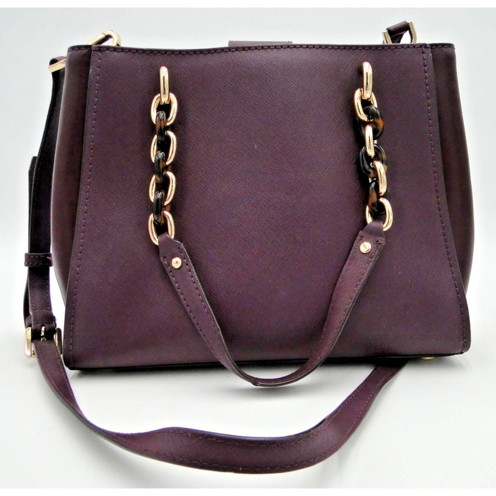 Michael Kors Purple Perforated Scalloped Leather Sofia Tote - Picture 3 of 7